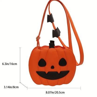 Enchanting Halloween Pumpkin Bag Devilish Style with Ghost Skull Accent Fashion Purse for Women & Girls