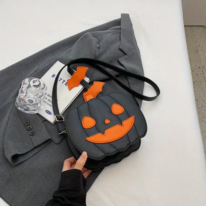 Enchanting Halloween Pumpkin Bag Devilish Style with Ghost Skull Accent Fashion Purse for Women & Girls